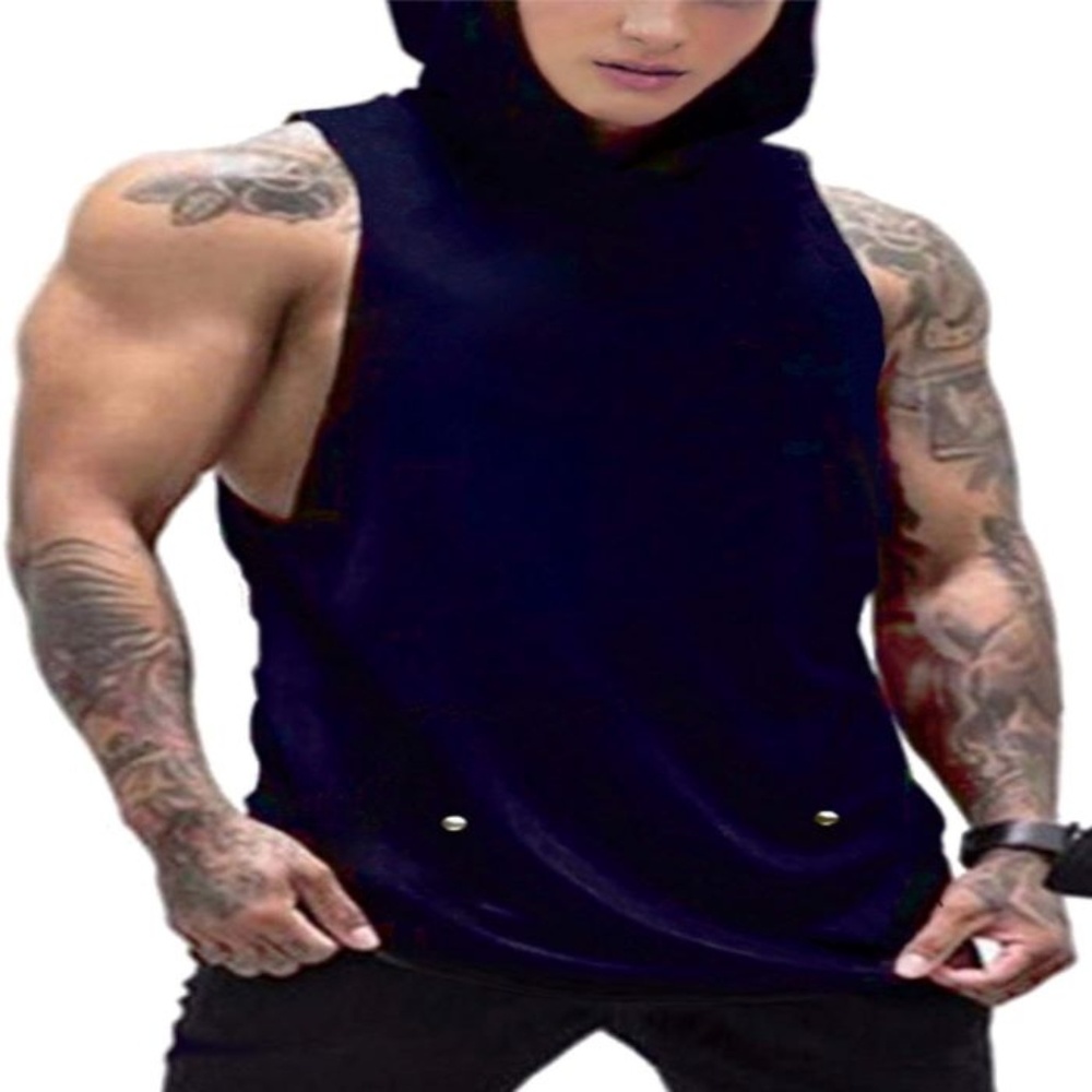 Mens Workout Hooded Tank Tops